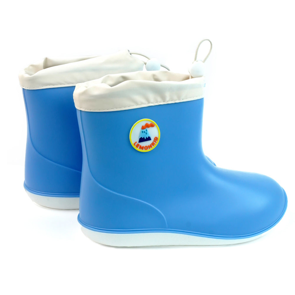 Blue & White Band Rubber Rain Gumboots for kids