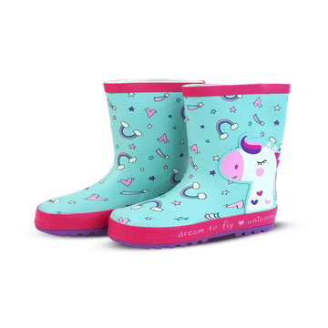 Dreamy Unicorn Rubber Rain Gumboots for Toddlers & Kids