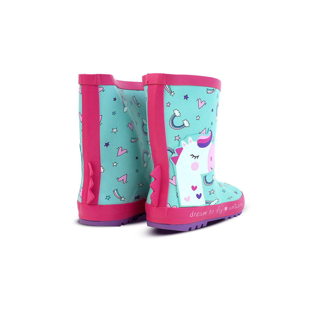 Dreamy Unicorn Rubber Rain Gumboots for Toddlers & Kids