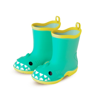 Mint Green Shark EVA Rain Gumboots for Toddlers & Kids