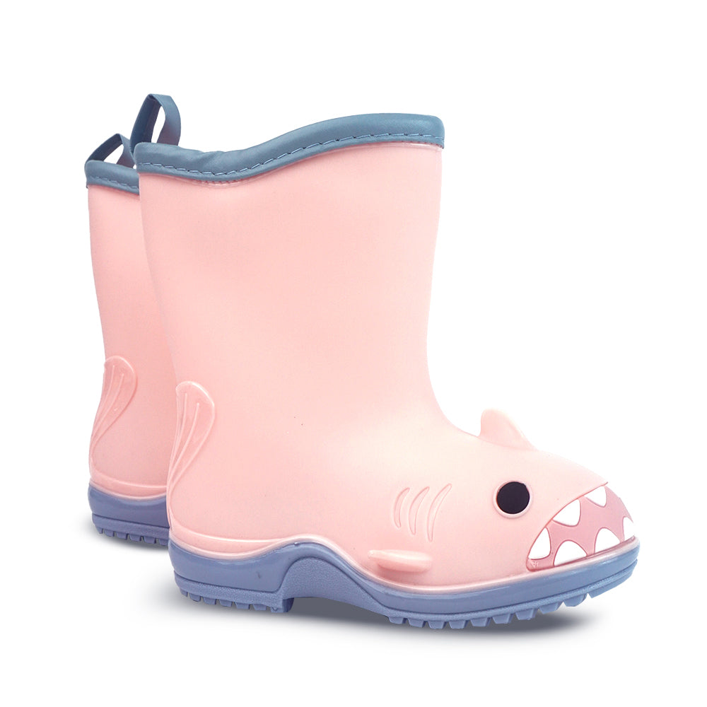 Pink Shark EVA Rain Gumboots for Toddlers & Kids