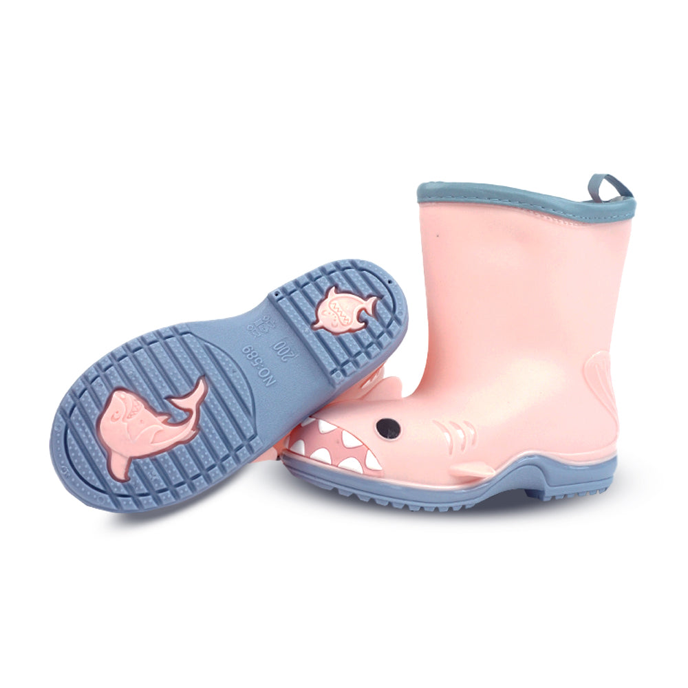 Pink Shark EVA Rain Gumboots for Toddlers & Kids