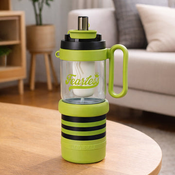 Green Black 4 in one Water Bottle , infuser & mini snack box for teens and Adults, 1000ml