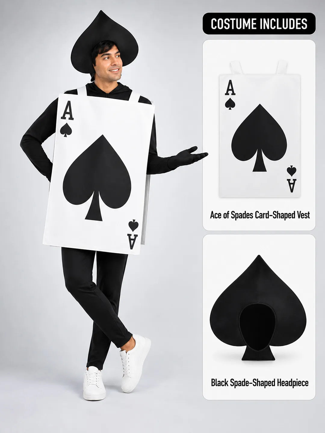 Ace of Spades Adult Halloween Costume Fancy Dress Up
