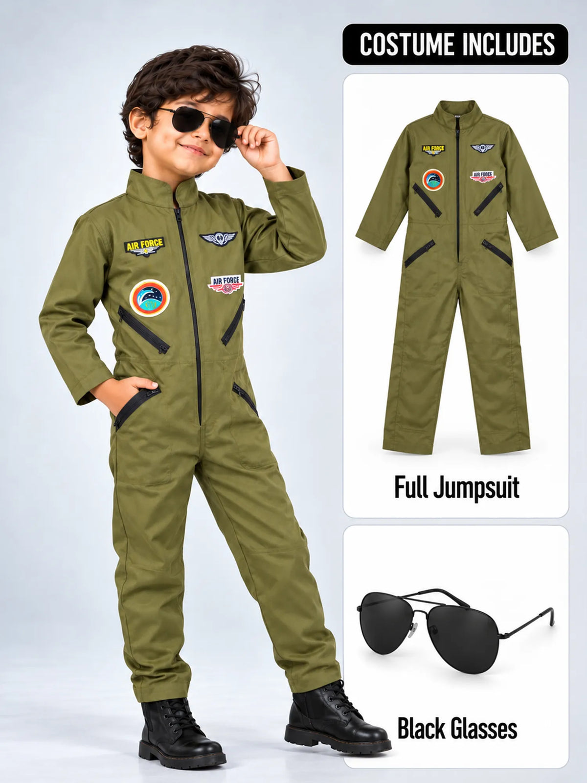 Air Force, Kids Halloween Costume Fancy Dress Up