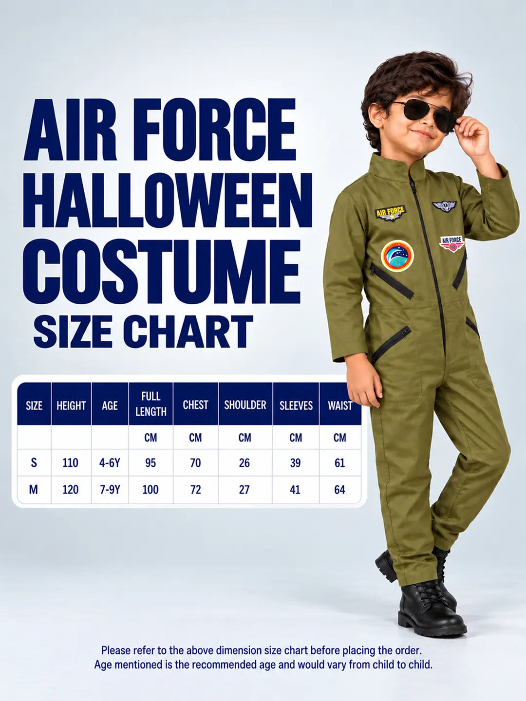 Air Force, Kids Halloween Costume Fancy Dress Up