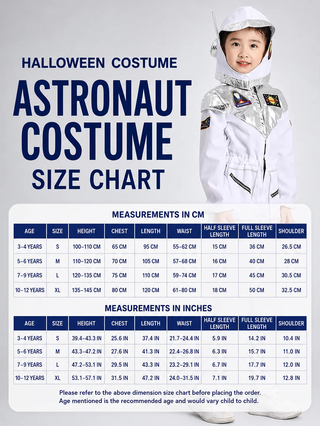 Space Astronaut Kids Halloween Costume