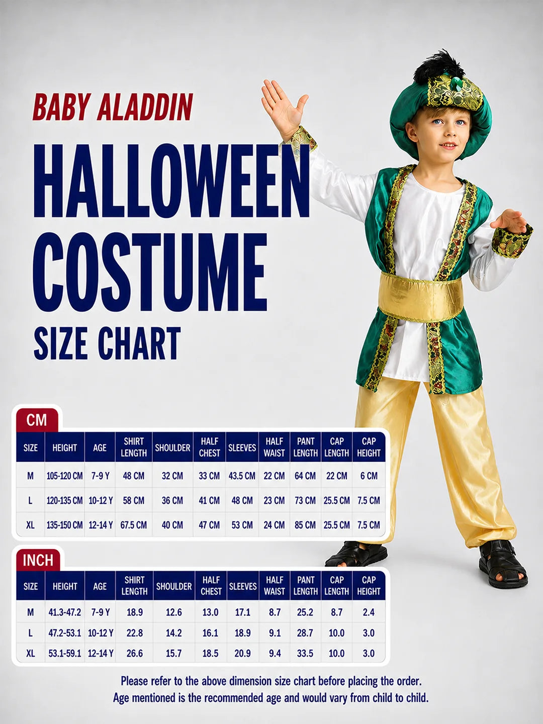 Baby Aladdin, Kids Halloween Costume Fancy Dress Up