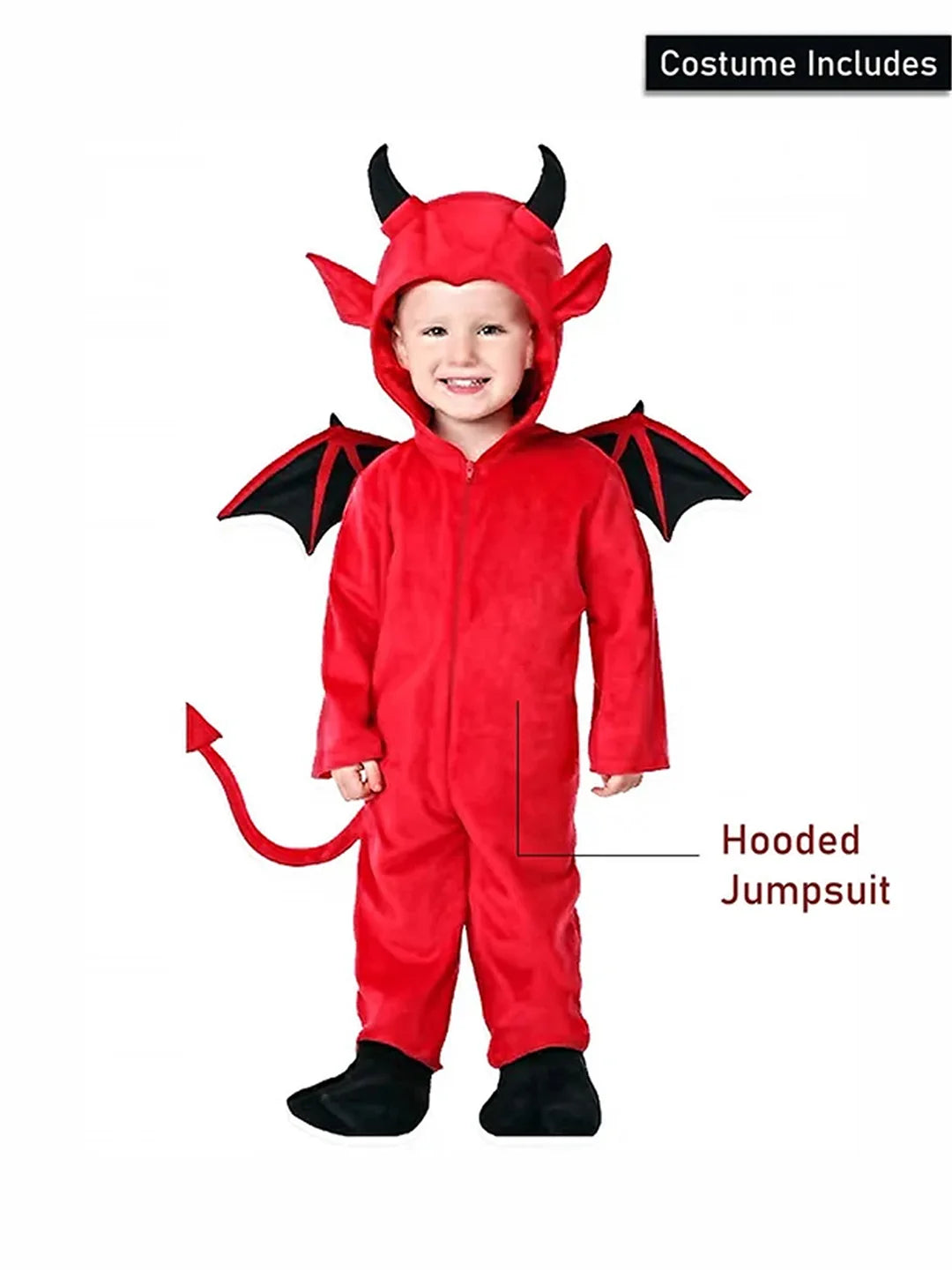 Black Red Devil, Kids Halloween Costume Fancy Dress Up