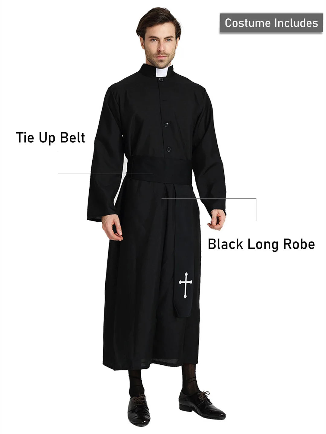The Priest , Black & White Adults Halloween Costume Fancy Dress Up