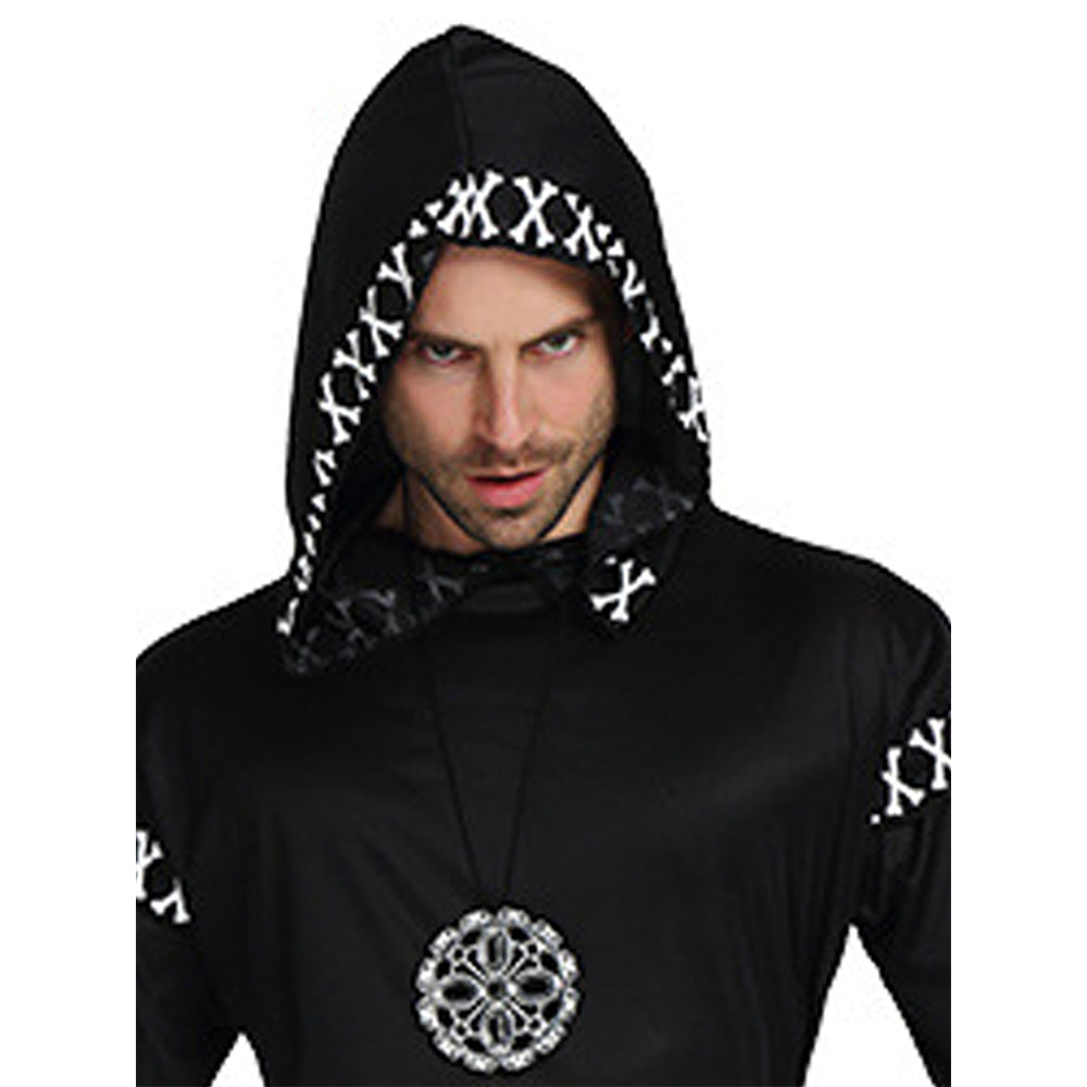 Spooky Black Robe Adult Halloween costume Fancy Dress Up