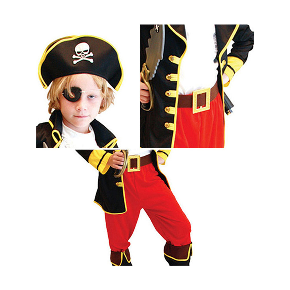 Black Coat one eye Pirate , Kids Halloween Costume Fancy Dress Up