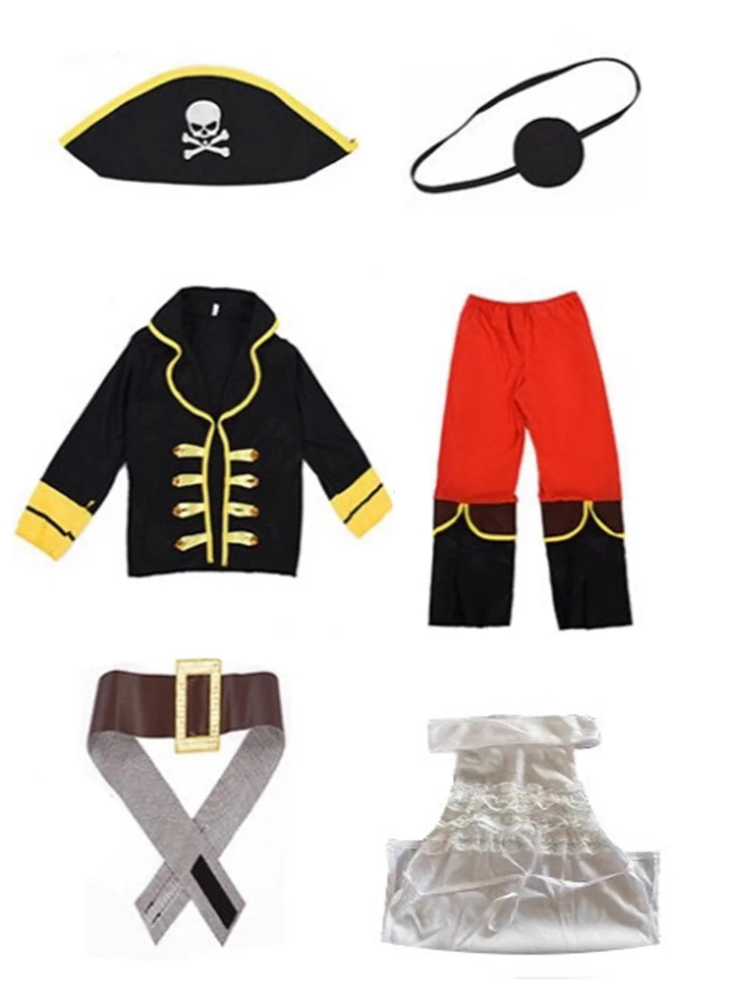 Black Coat one eye Pirate , Kids Halloween Costume Fancy Dress Up