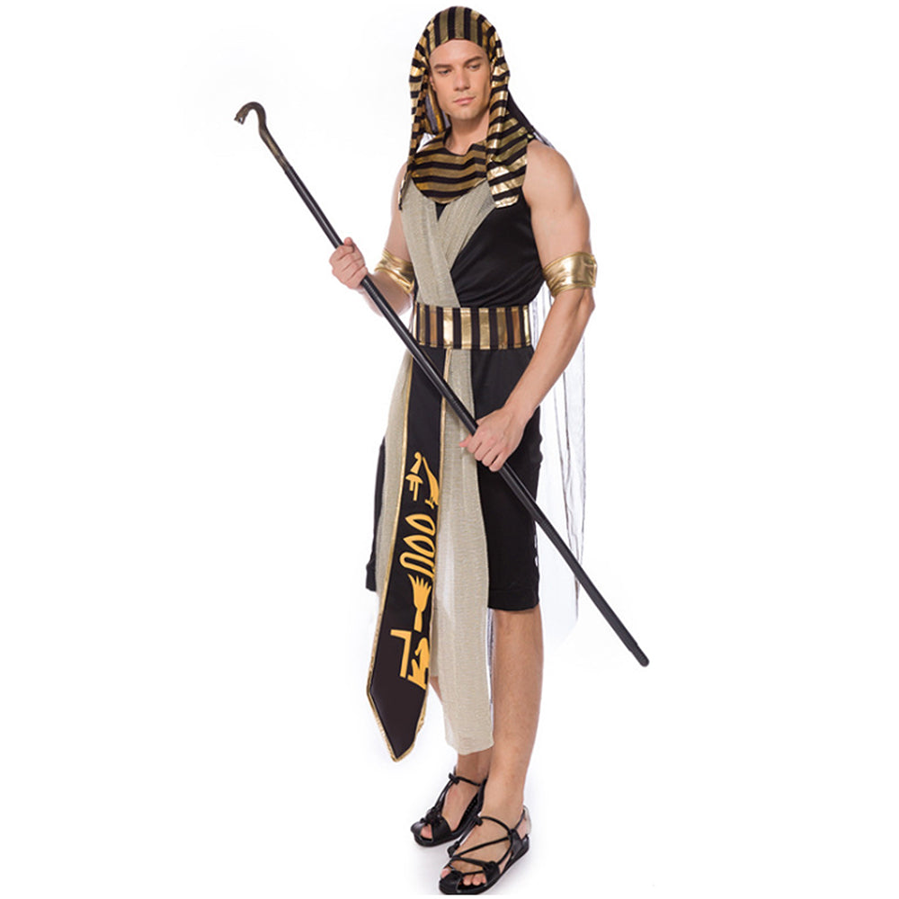 Black Egyptian King, Adults Halloween Costume Fancy Dress Up