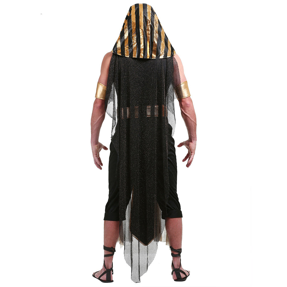 Black Egyptian King, Adults Halloween Costume Fancy Dress Up