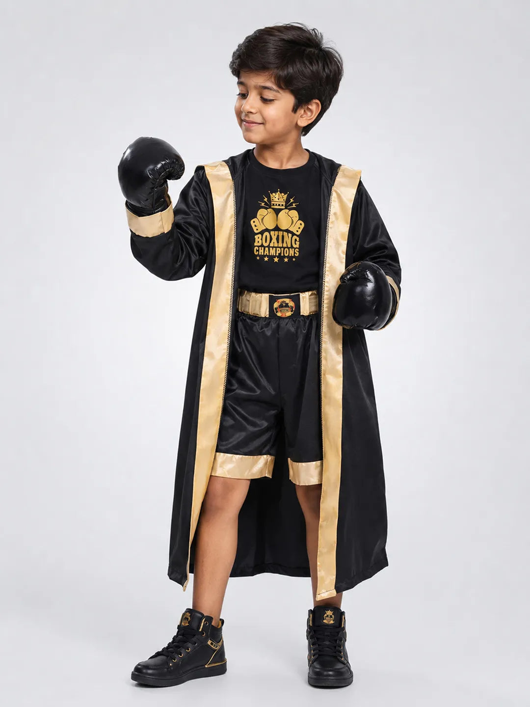 Black & Gold Boxer, Kids Halloween Costume Fancy Dress Up