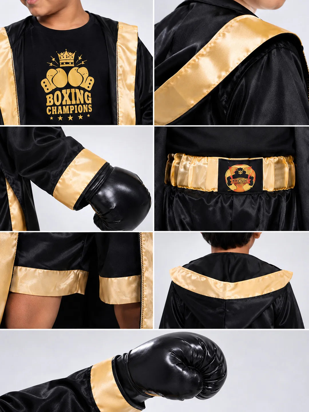Black & Gold Boxer, Kids Halloween Costume Fancy Dress Up