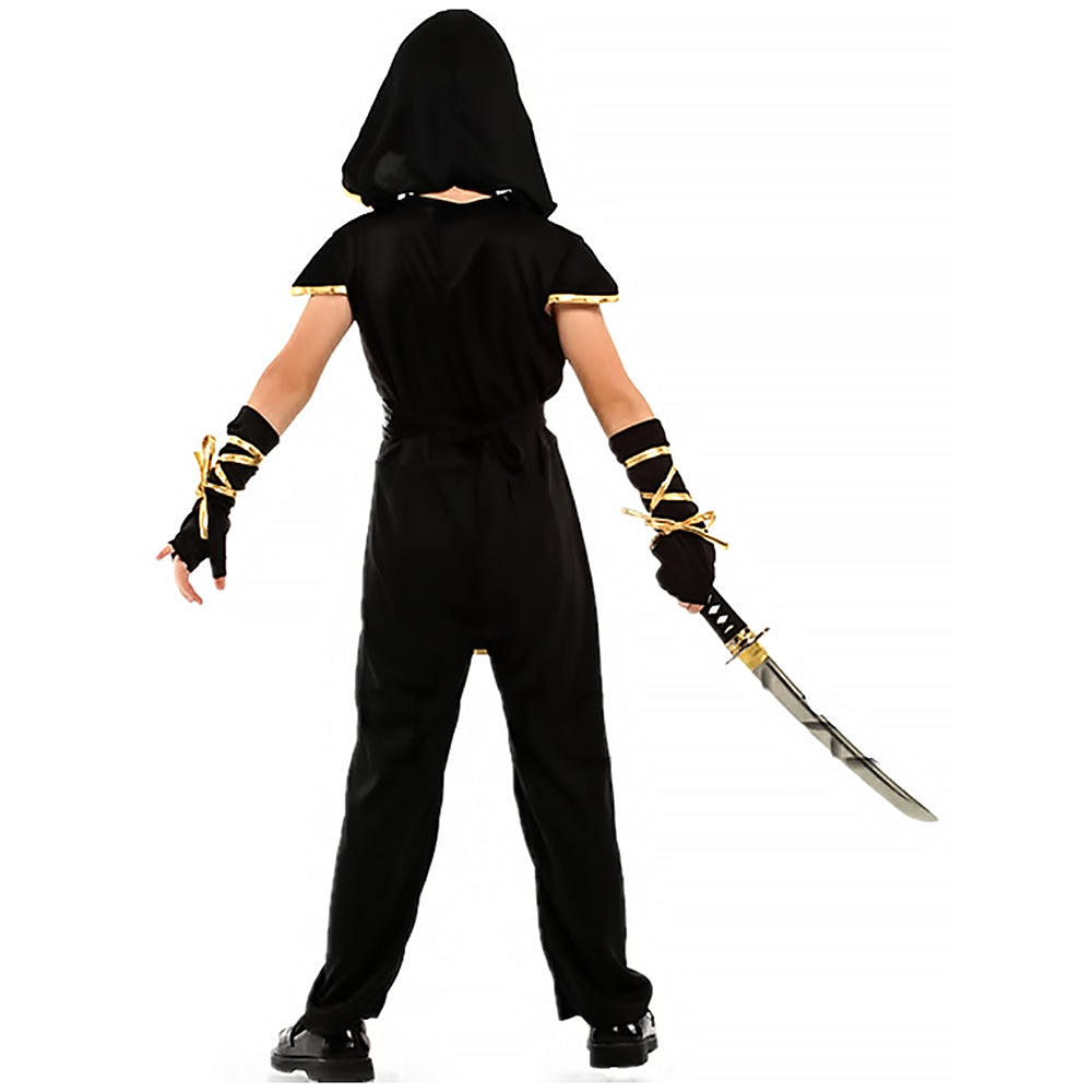 The Black & Gold Dragon Ninja, Kids Halloween Costume Fancy Dress Up