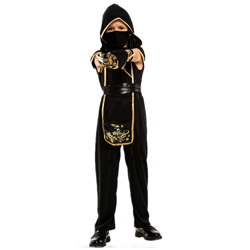 The Black & Gold Dragon Ninja, Kids Halloween Costume Fancy Dress Up