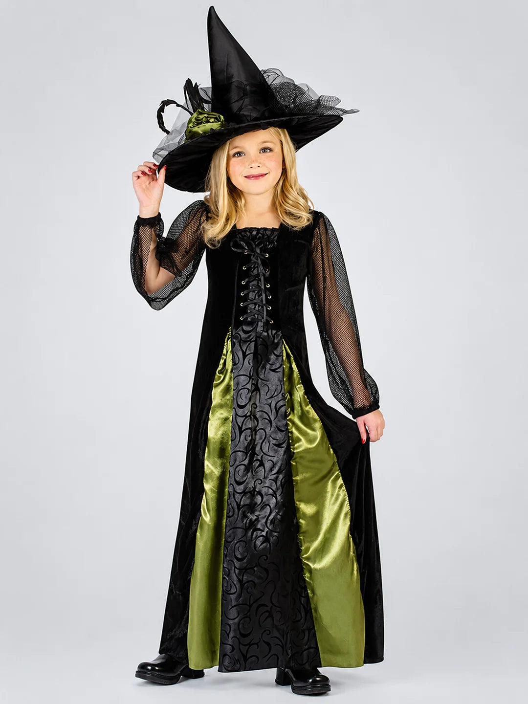 Black and Green Witch , Kids Halloween Costume Fancy Dress Up