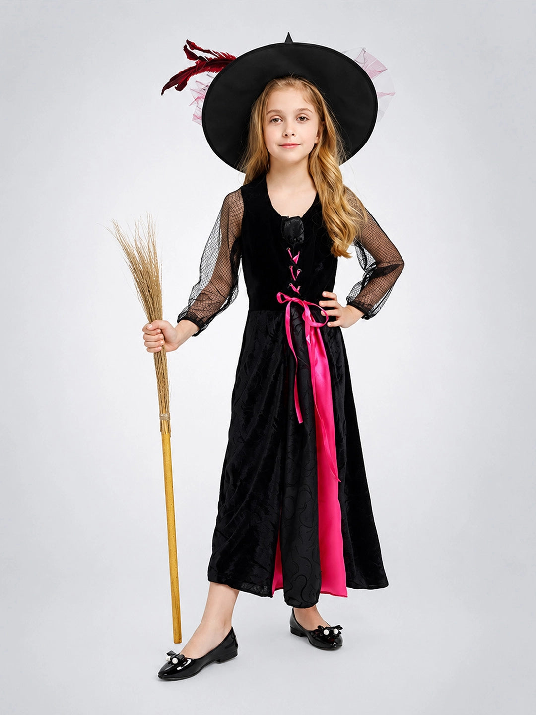 Black and Pink Witch , Kids Halloween Costume Fancy Dress Up