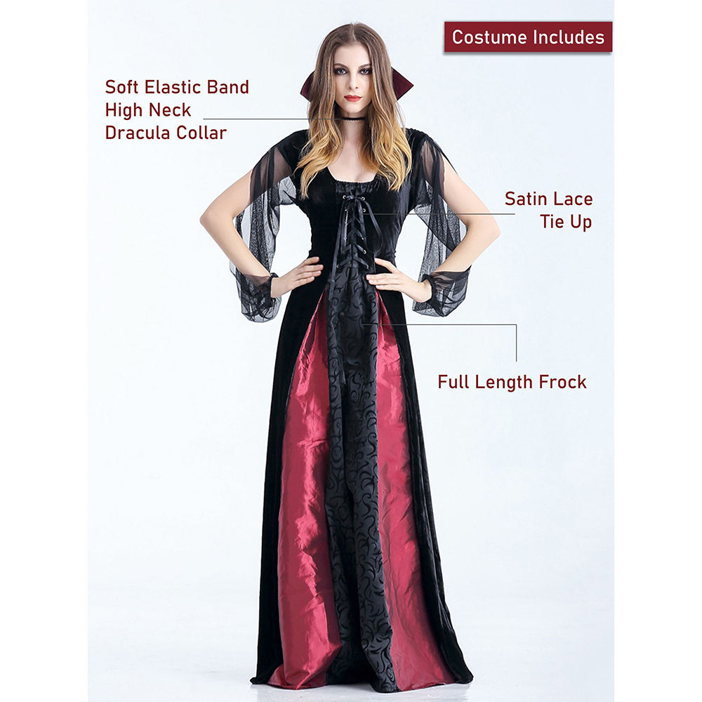 Black & Red Witch Adult Costume Fancy Dress Up