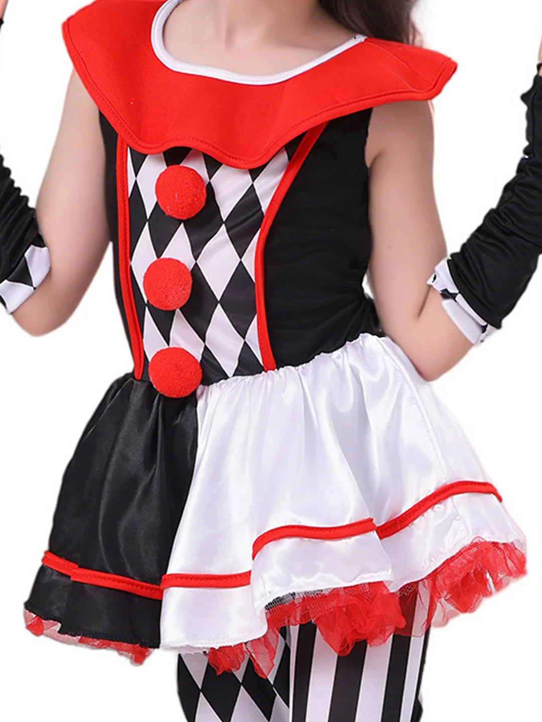 Black & White checkered Joker Jester ,Kids Halloween Costume Dress Up