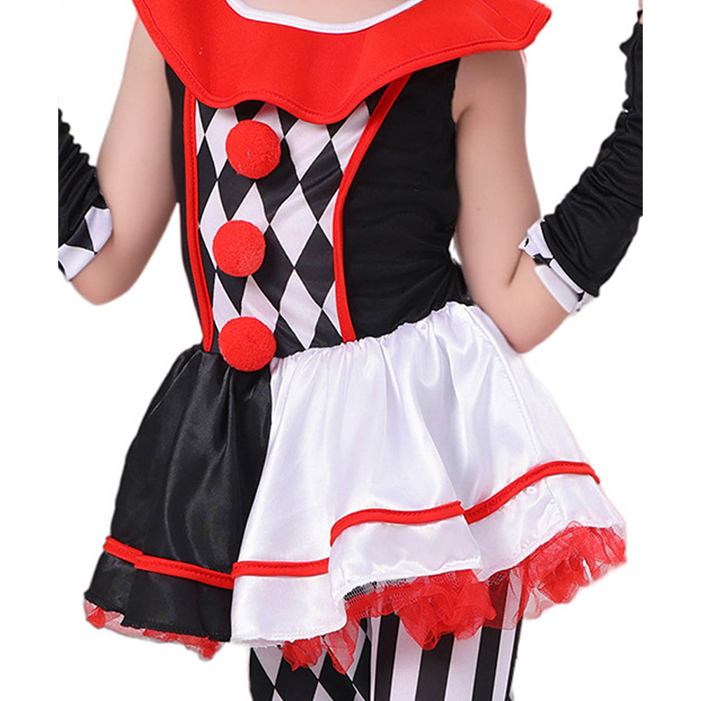 Black & White checkered Joker Jester ,Kids Halloween Costume Dress Up