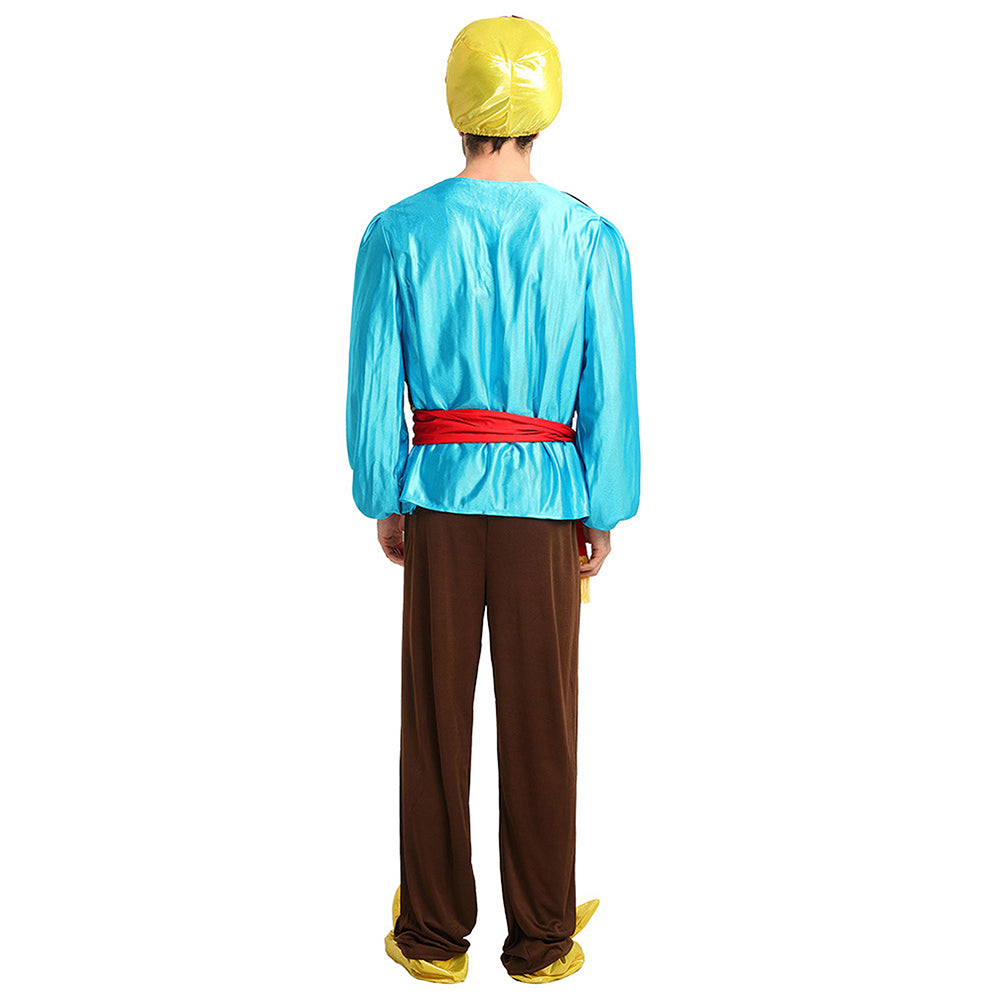 Aladdin Blue and Brown Adults Halloween Costume Fancy Dress Up