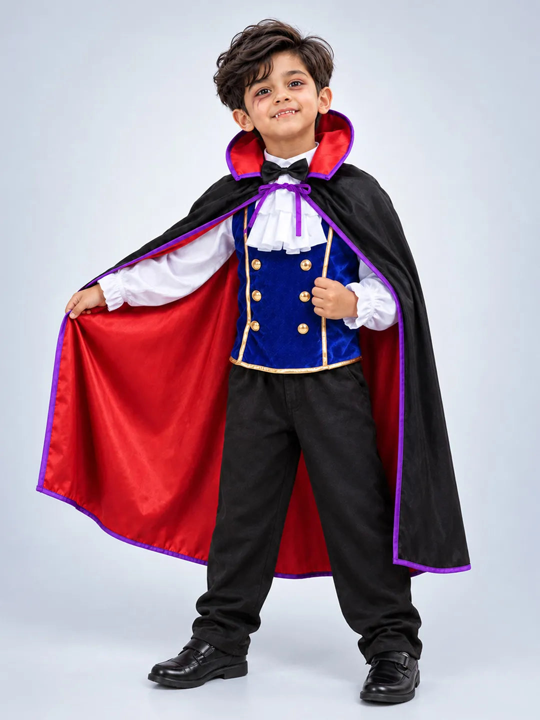 Black & Blue Coat Vampire, Kids Halloween Costume Fancy Dress Up