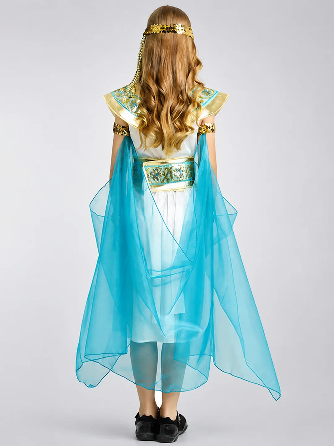 White & Blue Egyptian Girl , Kids Halloween Costume Dress Up for girls