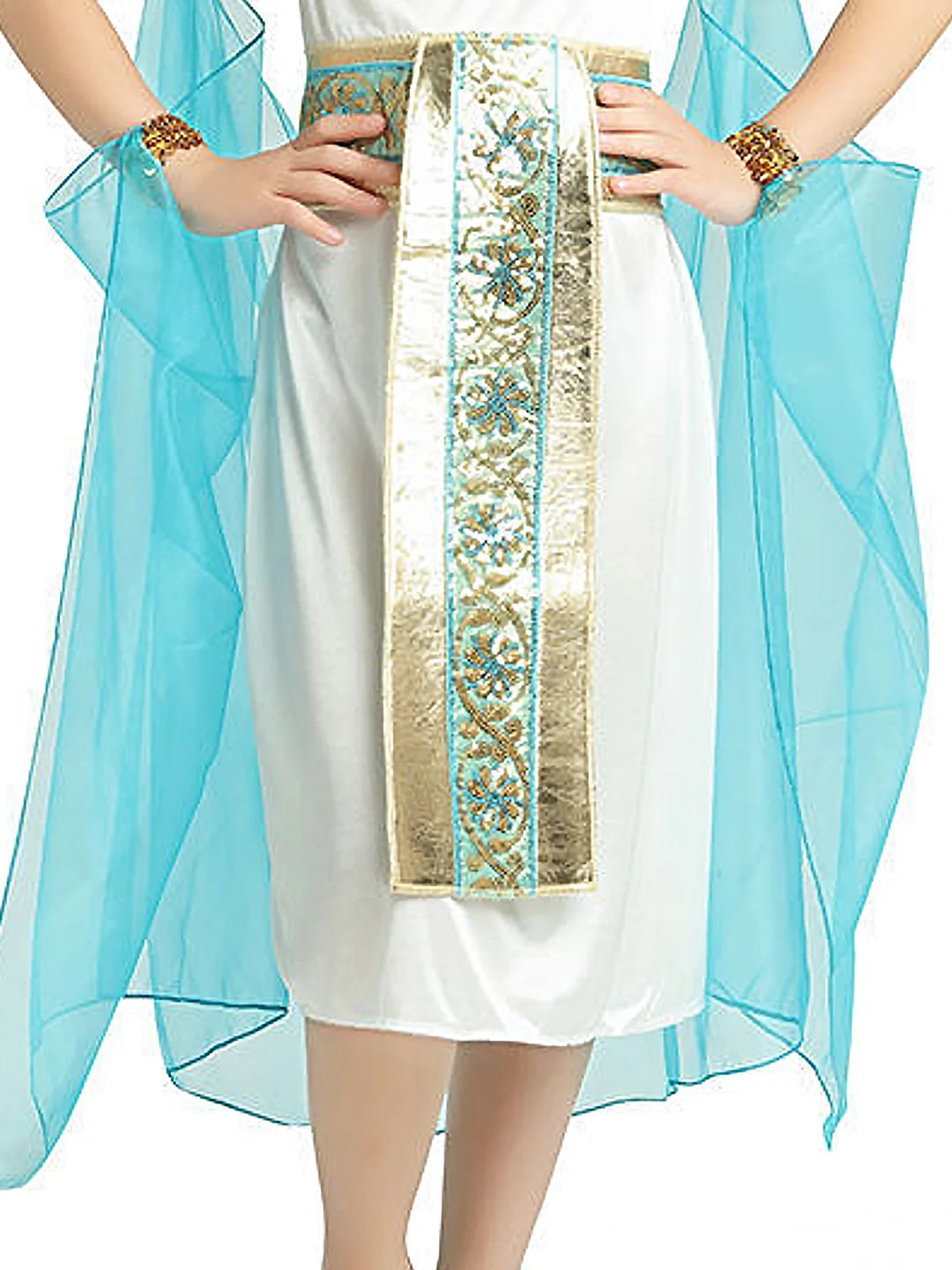 White & Blue Egyptian Girl , Kids Halloween Costume Dress Up for girls