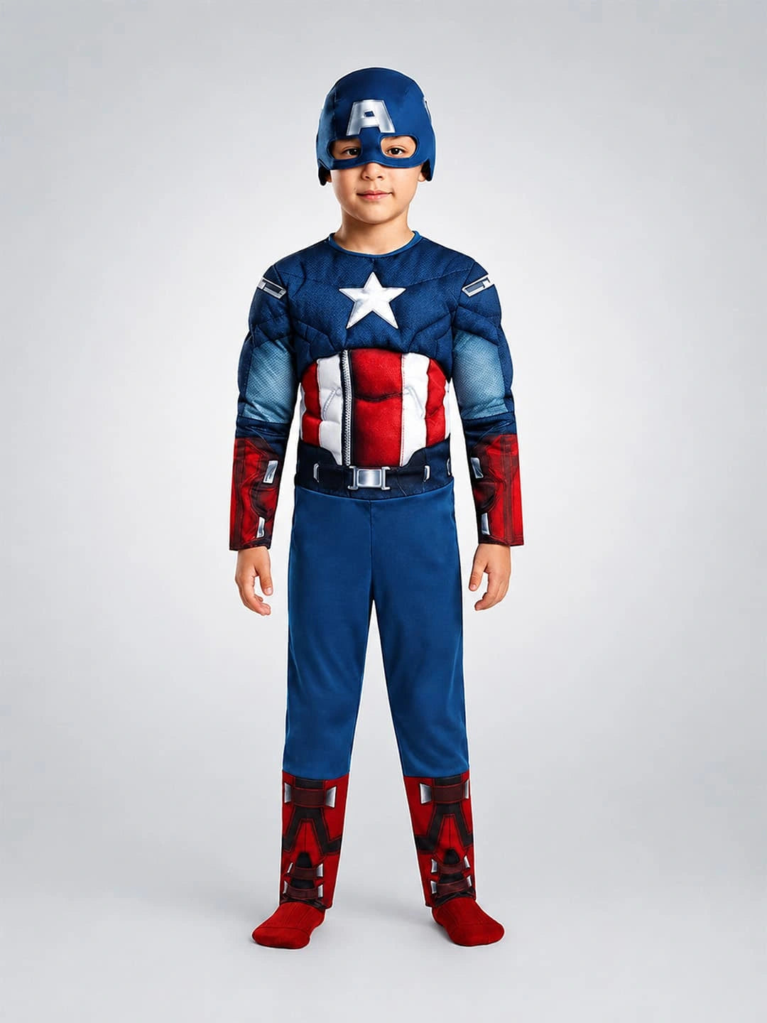 Blue Muscle Superhero Kids Halloween Costume