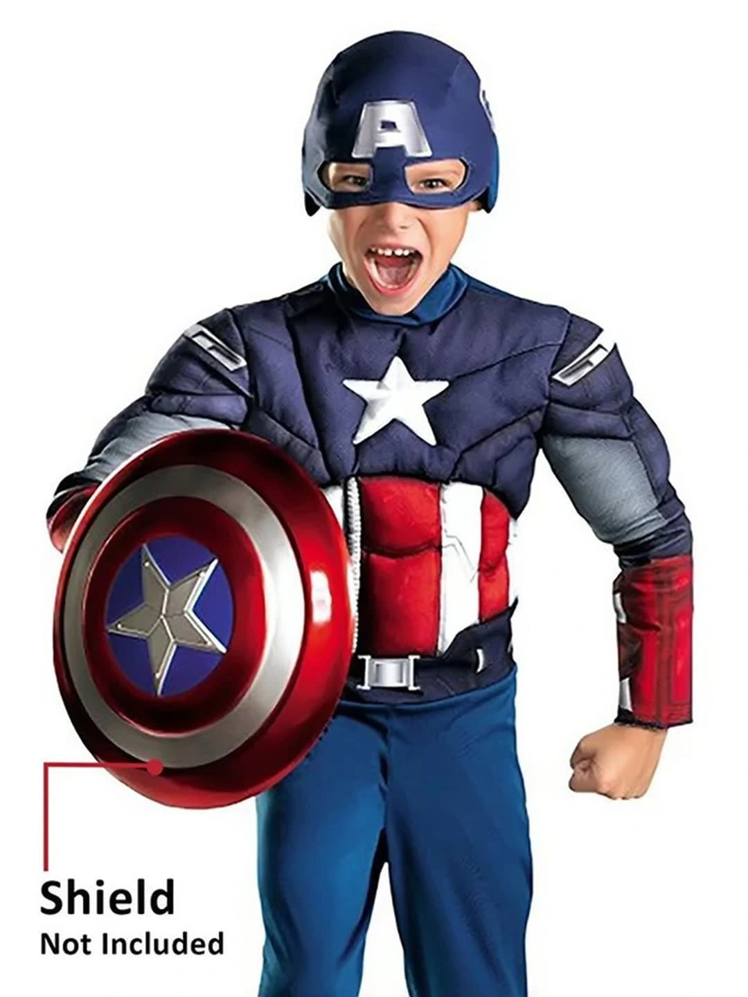 Blue Muscle Superhero Kids Halloween Costume