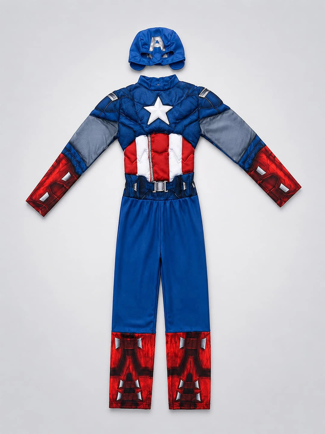 Blue Muscle Superhero Kids Halloween Costume