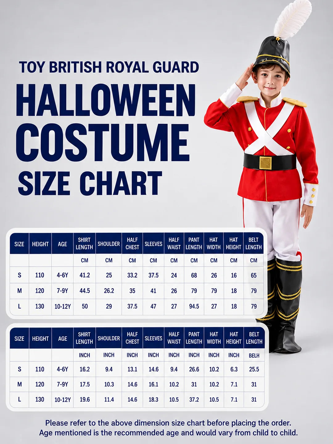 Toy British Royal Guard ,Kids Halloween Costume Fancy Dress Up