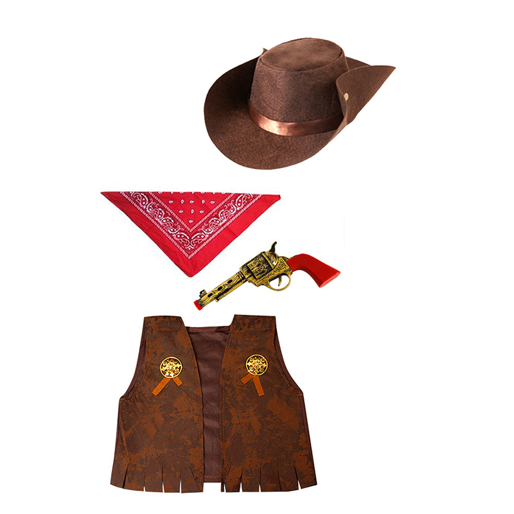 Brown Patch Cowboy , Kids Halloween Costume Fancy Dress Up