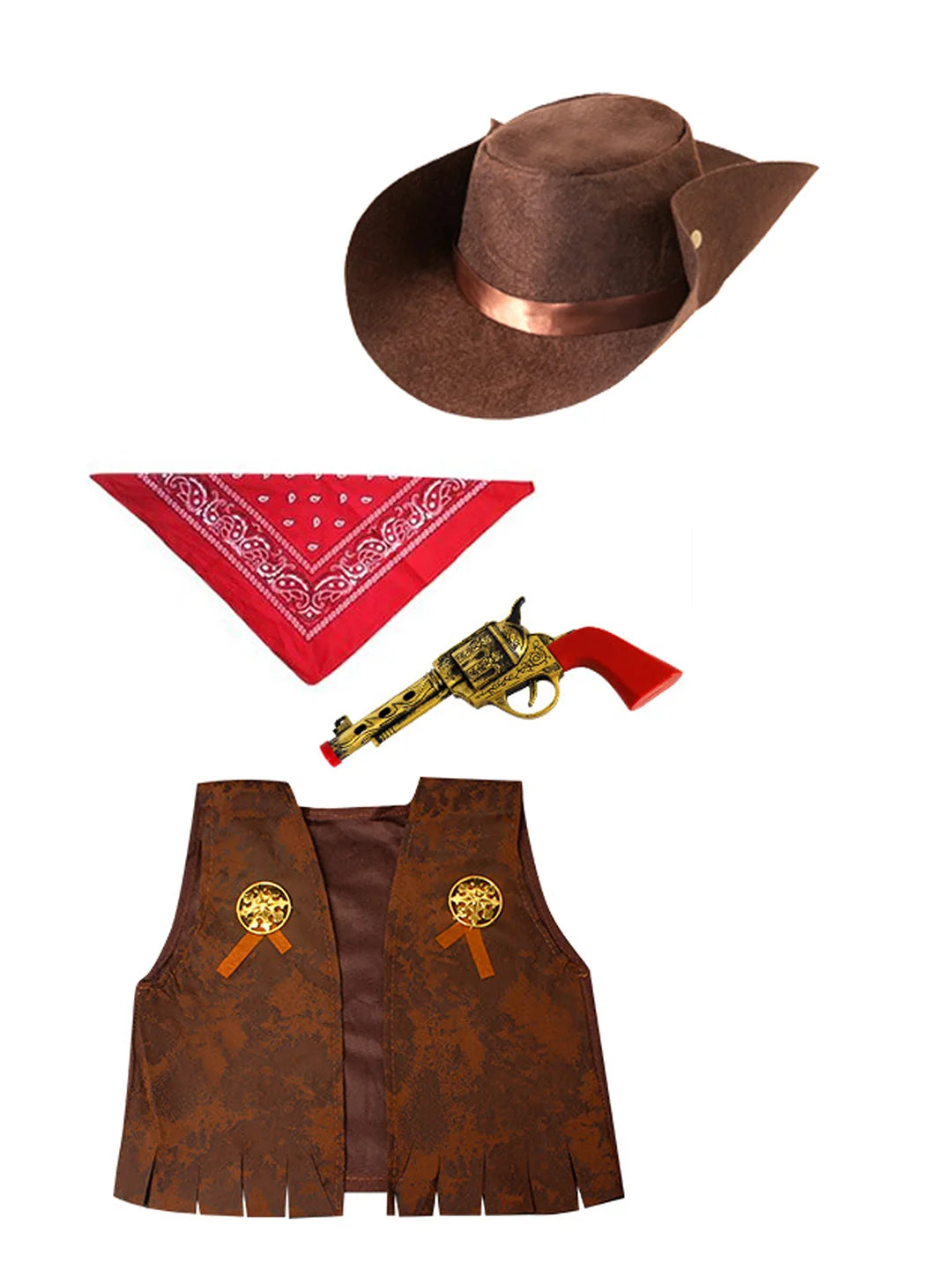 Brown Patch Cowboy , Kids Halloween Costume Fancy Dress Up