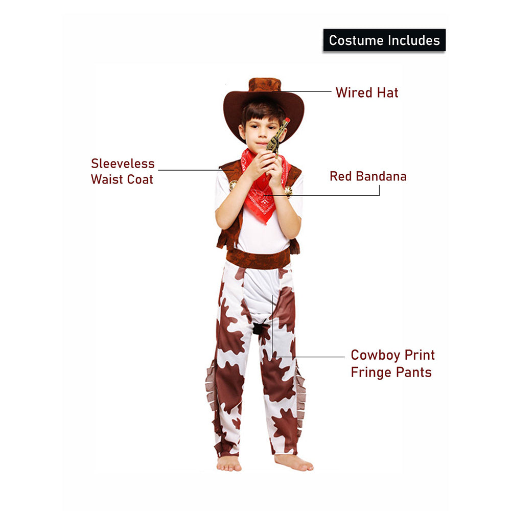 Brown Patch Cowboy , Kids Halloween Costume Fancy Dress Up