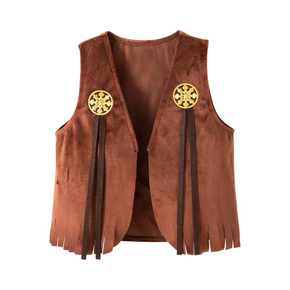 Brown Patch Cowgirl , Kids Halloween Costume Fancy Dress Up