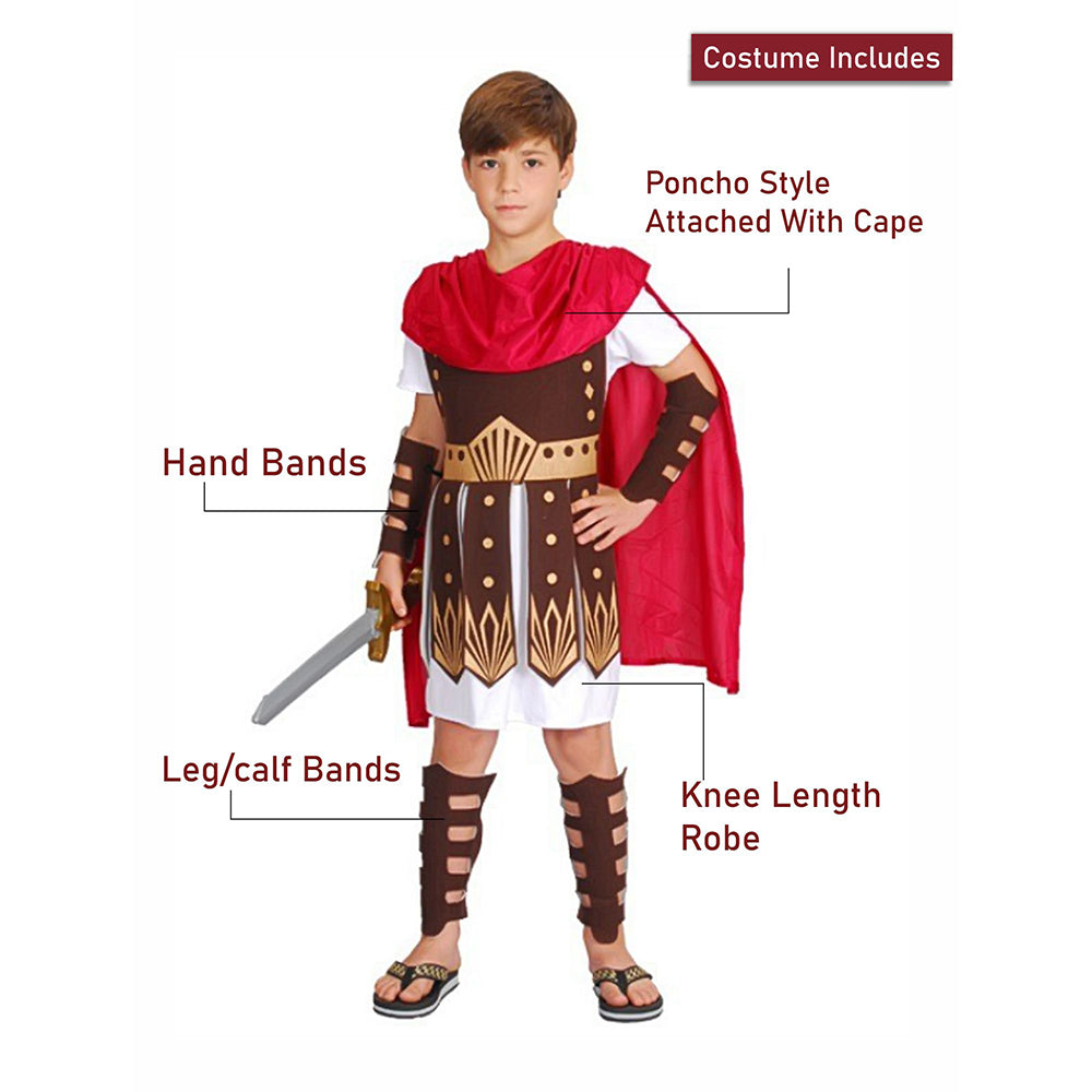 Brown Gladiator, Kids Halloween Costume Fancy Dress Up