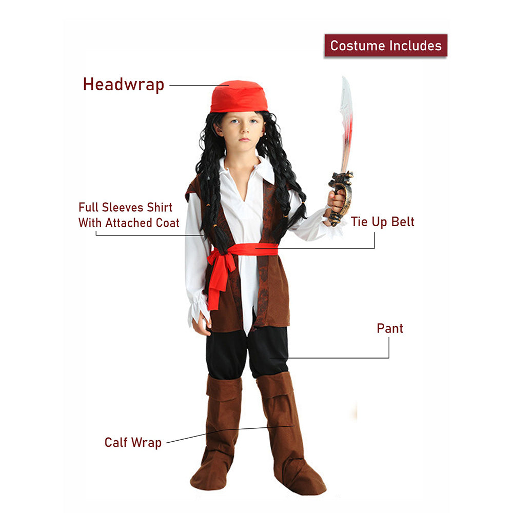 Brown Pirate, kids halloween costume fancy dress up