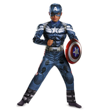 Captain  Superhero ,Kids Halloween Costume Fancy Dress Up