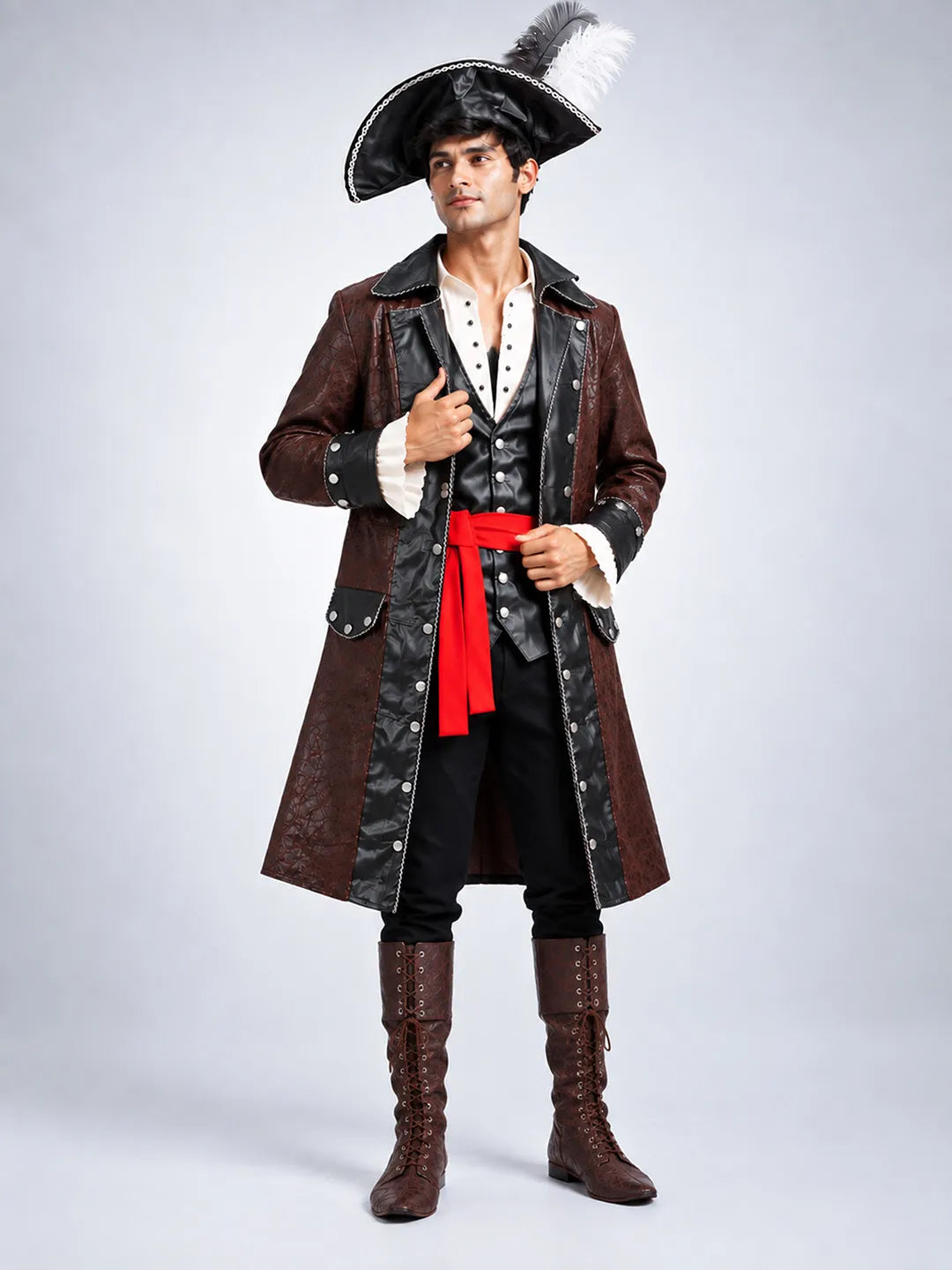 Classic Carribean Pirate, Adult Halloween Costume Fancy Dress Up