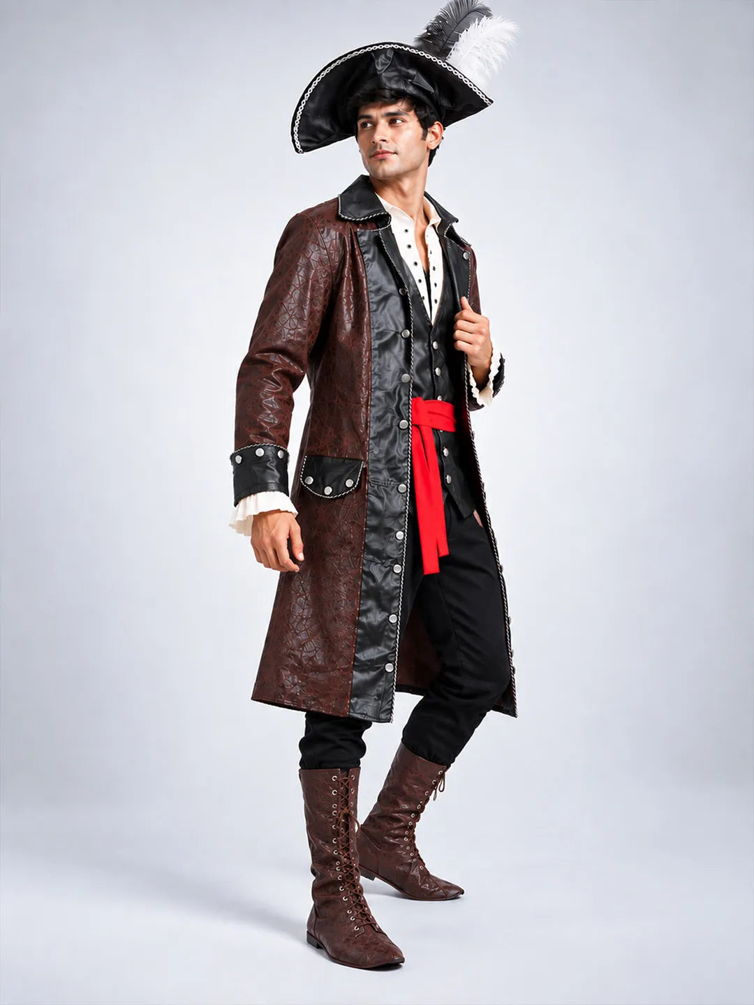 Classic Carribean Pirate, Adult Halloween Costume Fancy Dress Up