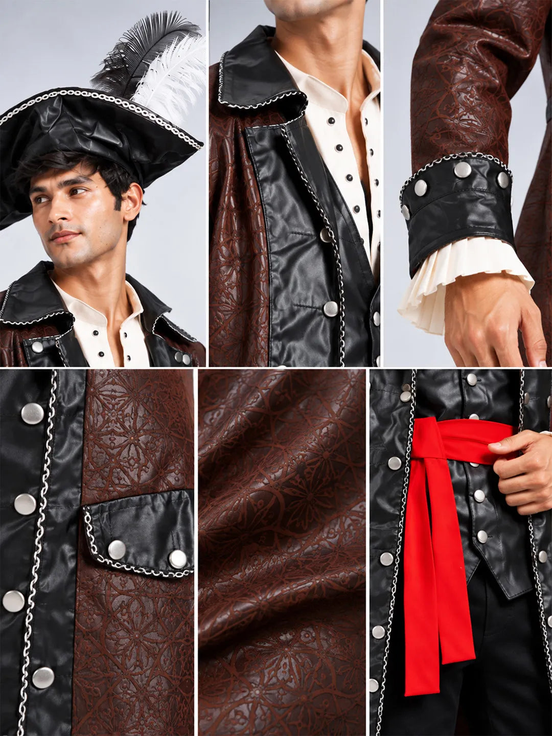 Classic Carribean Pirate, Adult Halloween Costume Fancy Dress Up