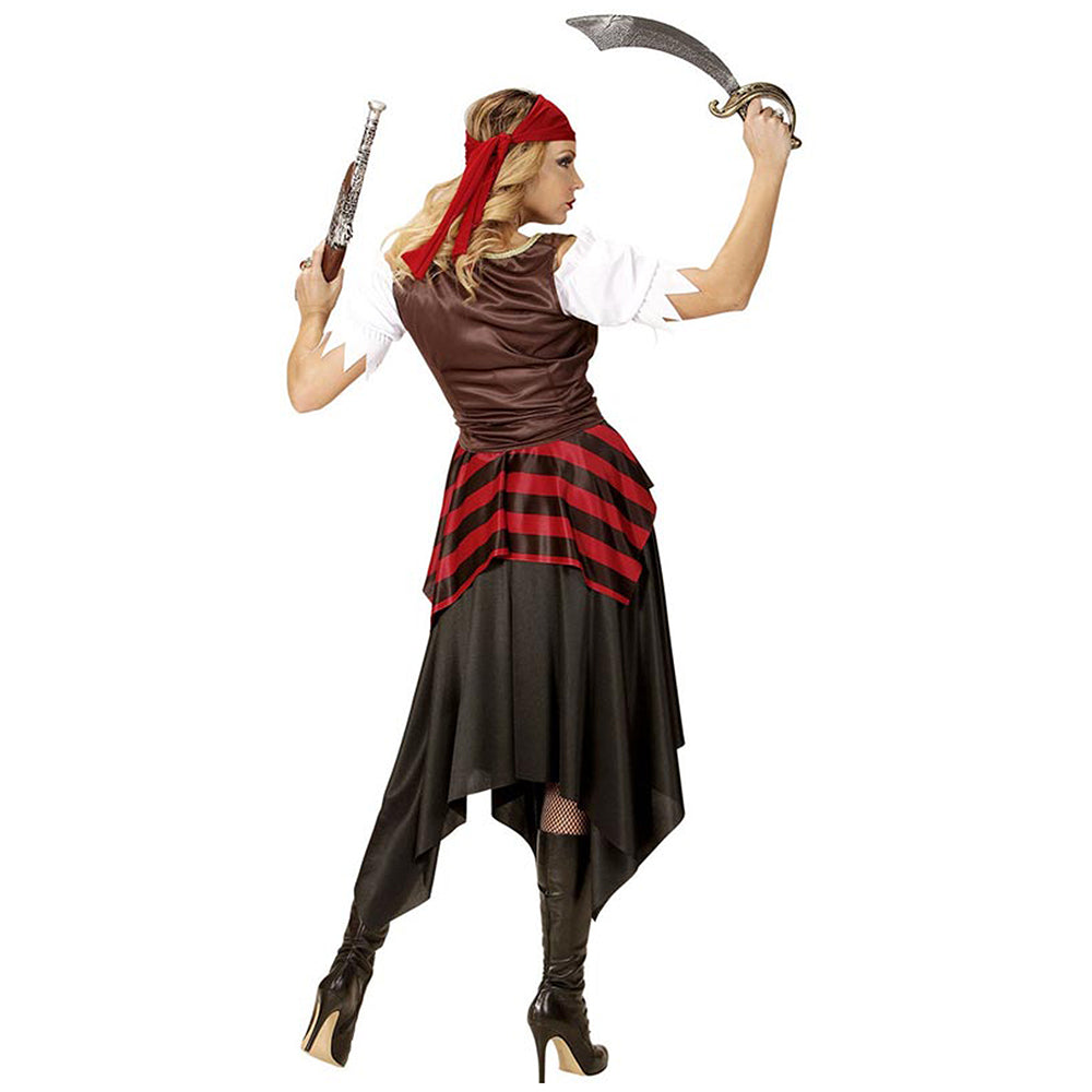 Checks Top & Skirt Pirate Adult Halloween Costume Fancy Dress Up