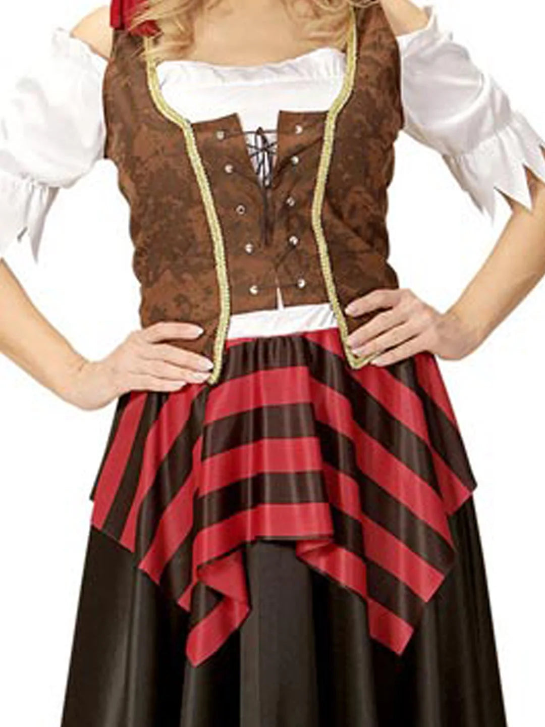 Checks Top & Skirt Pirate Adult Halloween Costume Fancy Dress Up