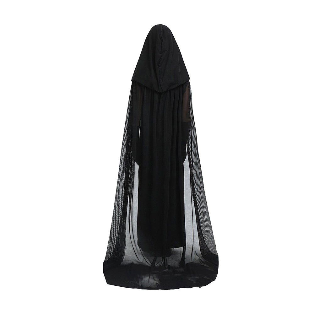 Long Black Cloak Witch , Kids Halloween Costume Fancy Dress Up
