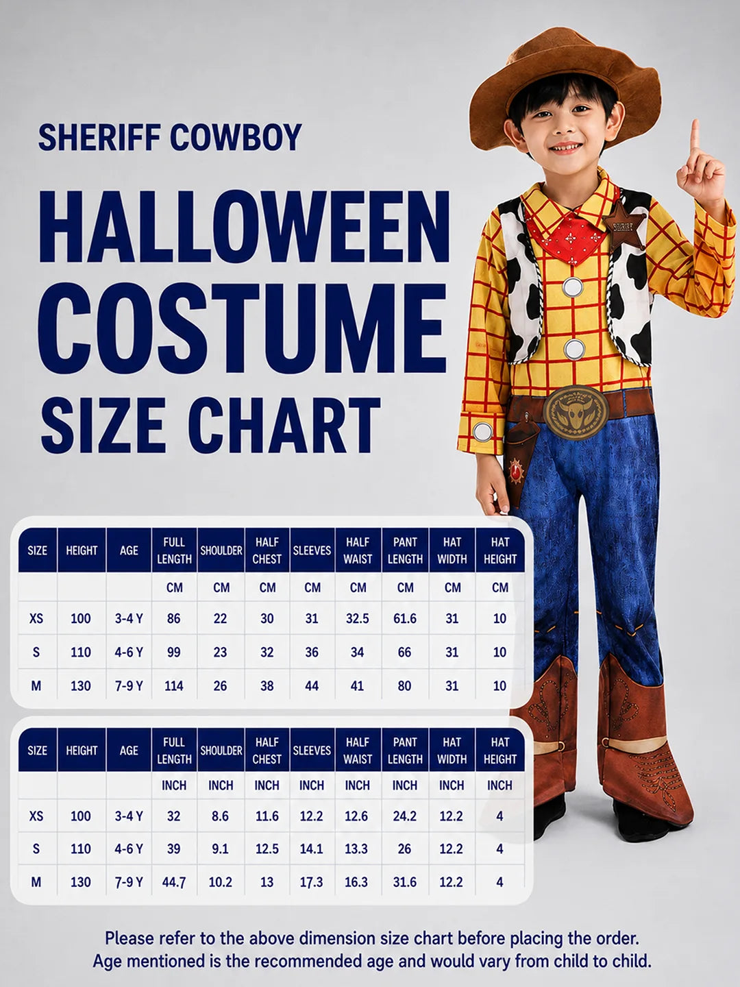 Sheriff Cowboy theme Kids Halloween Costume Fancy Dress Up